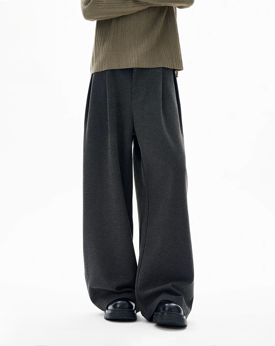 ♂♀Wide Leg Textured Trousers