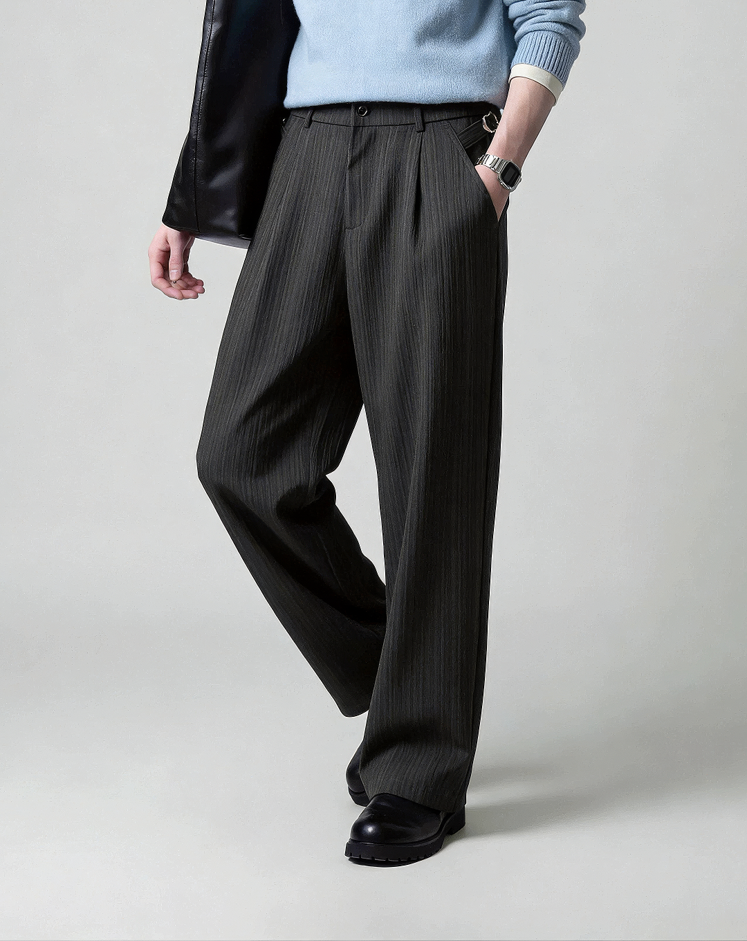 ♂♀Side Buckle Wide Pants