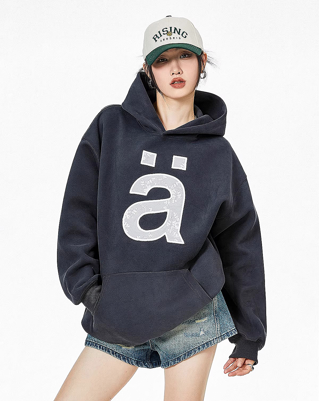 ♀One Letter Logo Hoodie