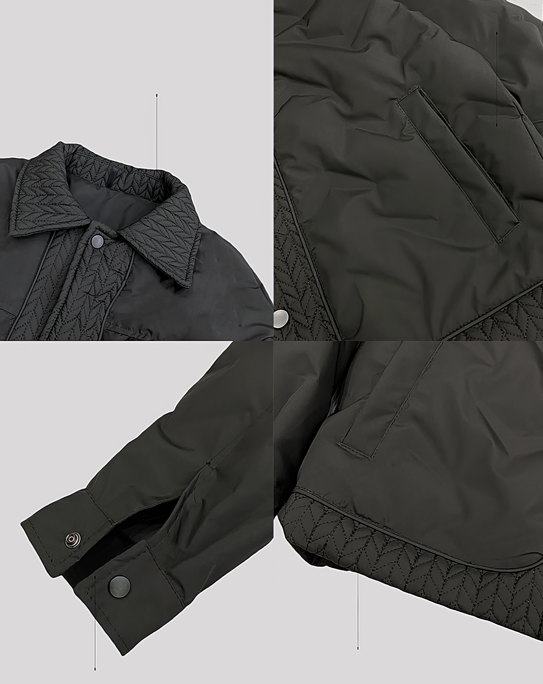 ♂Textured Quilt Collar Jacket