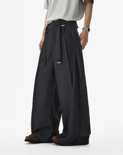 ♂♀Buckle Strap Wide Slacks