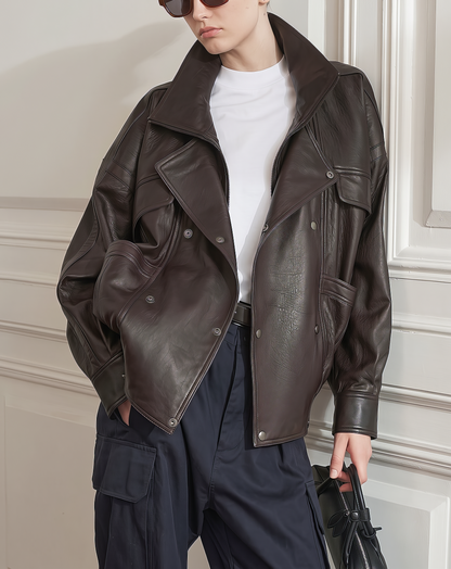 ♀本革／Double Riders Leather Jacket
