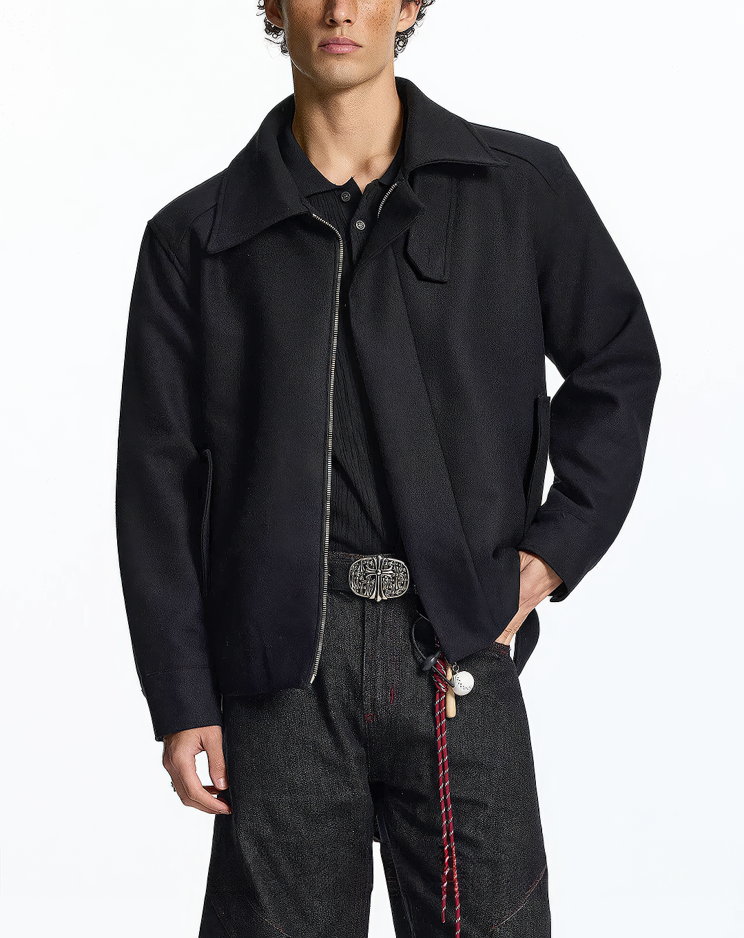 ♂♀Belted Wool Blend Jacket