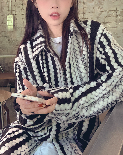 ♀Irregular Striped Jacket