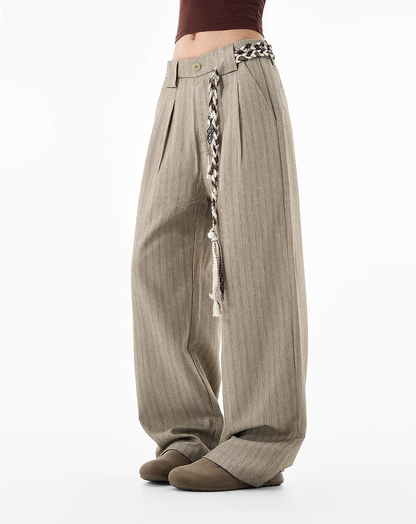 ♂♀Pinstripe Wide Leg Pants