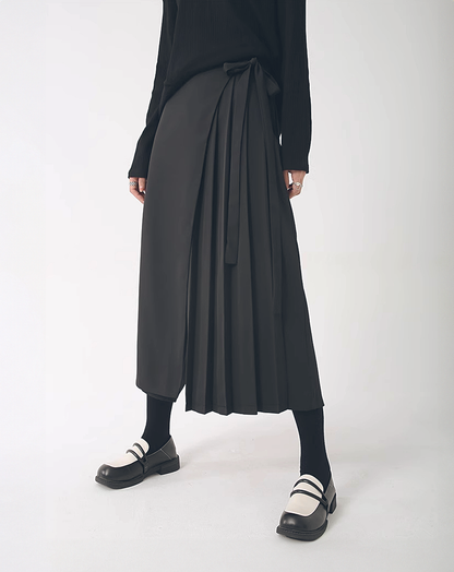 ♀Side Pleat Wide Pants