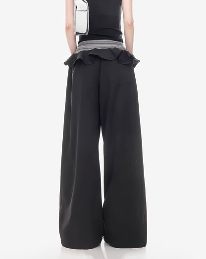 ♀Frilled Waist Wide Pants
