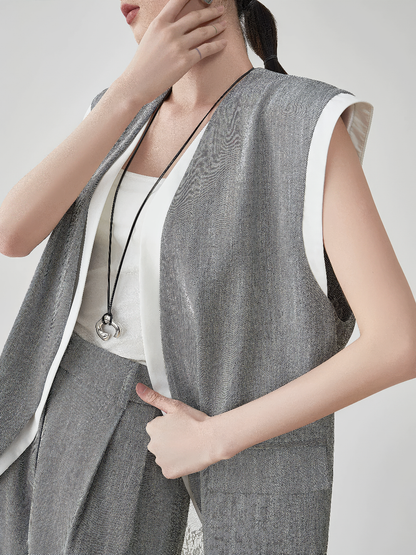 ♀Bi-Color Vest & Shorts Set
