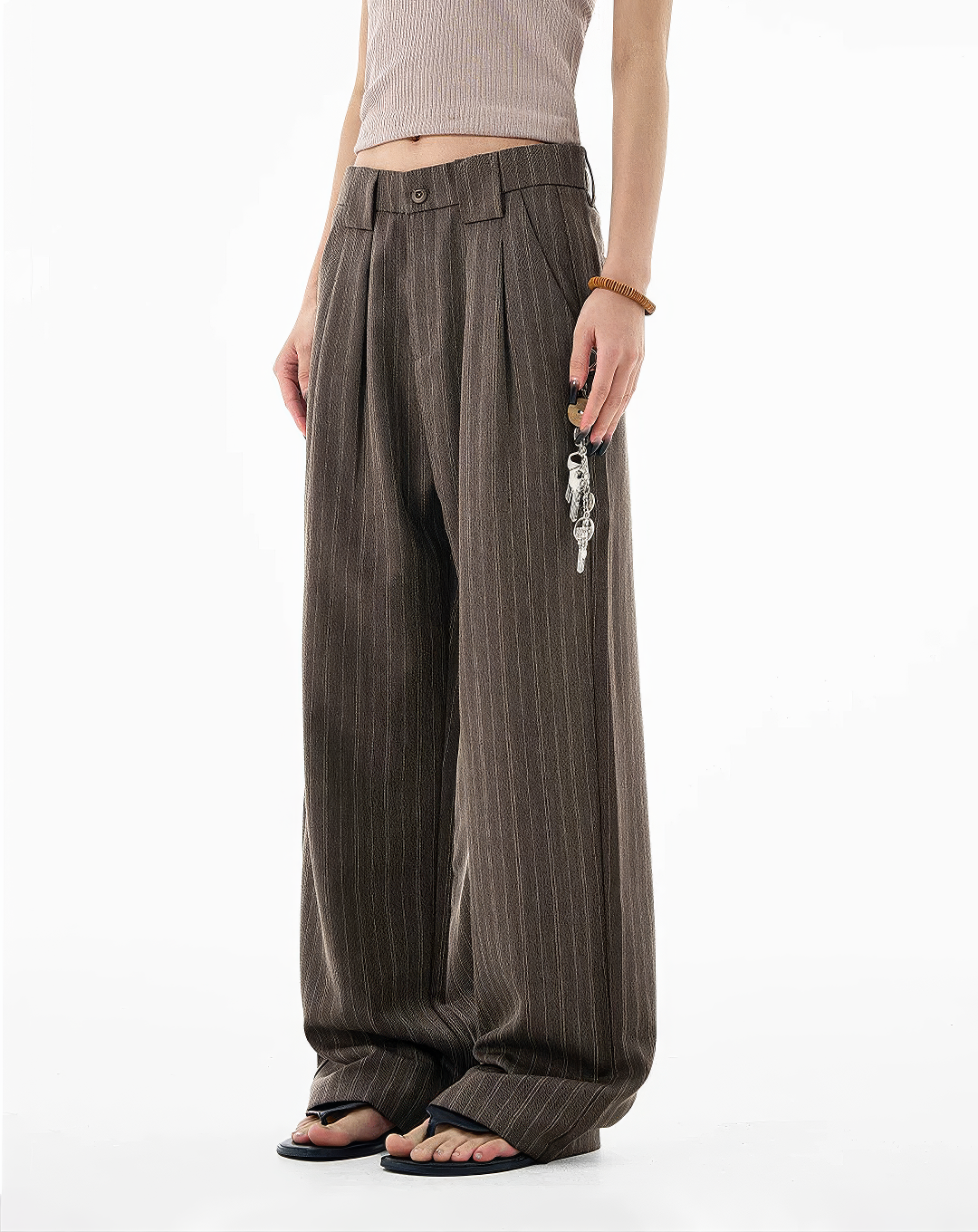 ♂♀Pinstripe Loose Straight Trousers