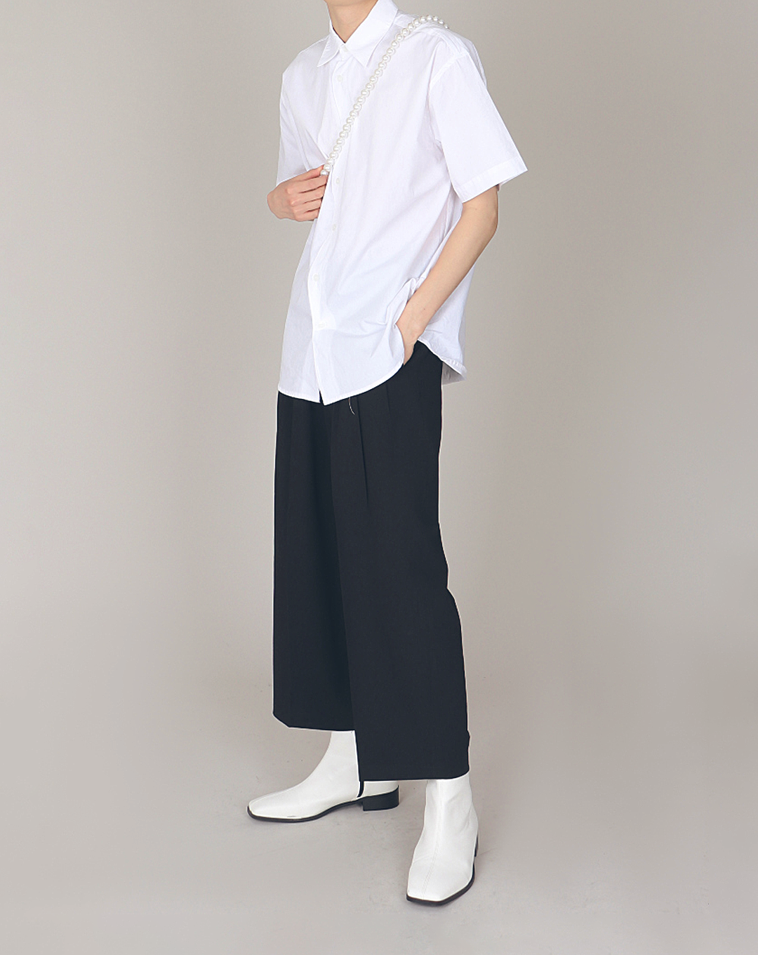 ♂String Belt Straight Pants