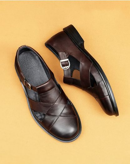 ♂本革／Cutout Vamp Leather Sandals