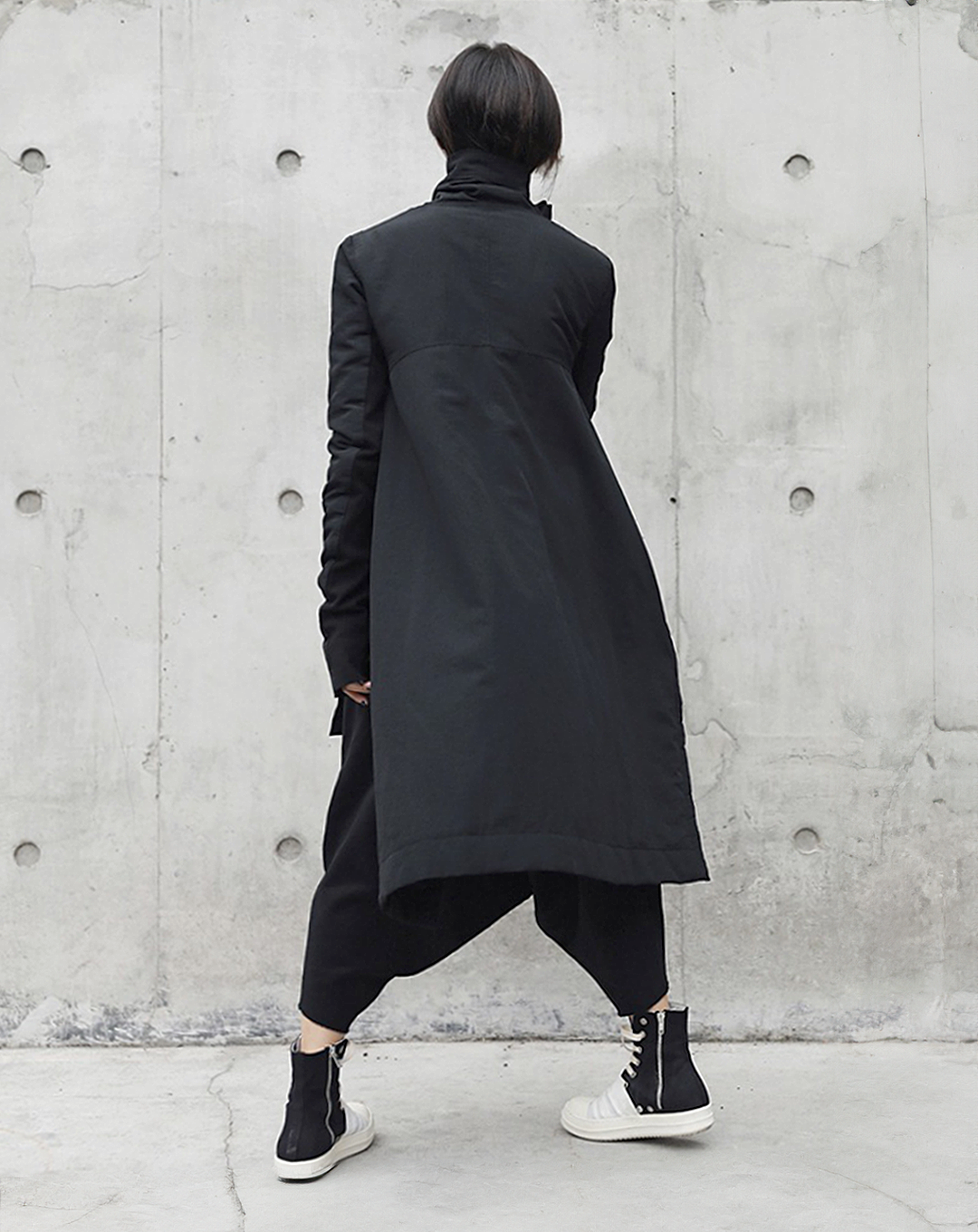 ♀Black Stand Collar Jacket