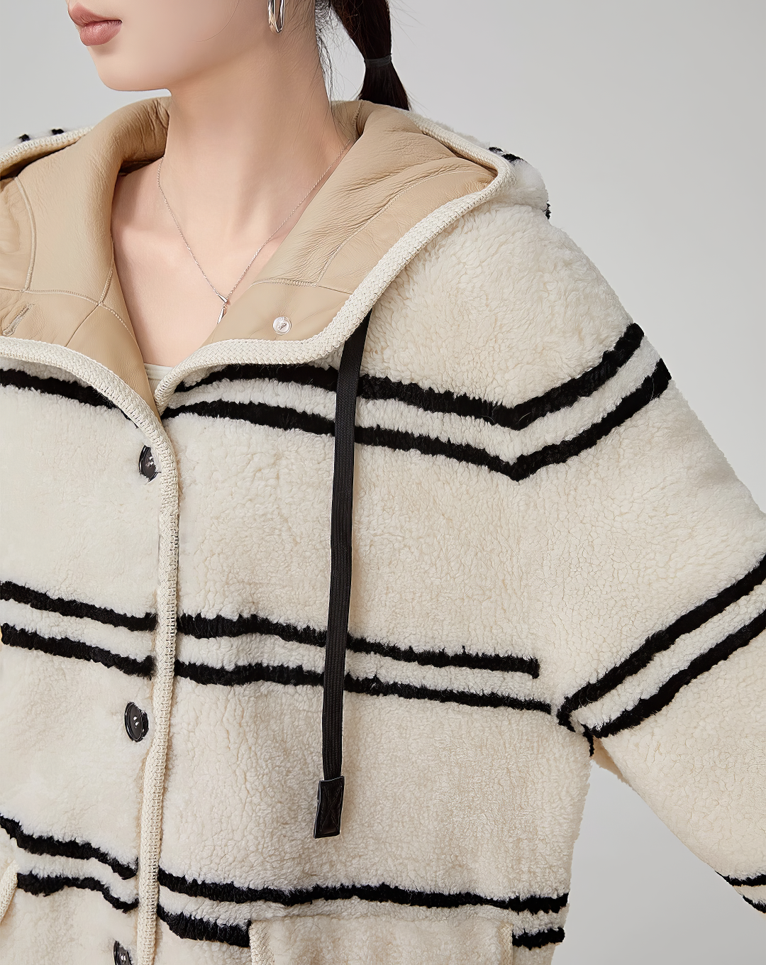 ♀Border Boa Hooded Jacket