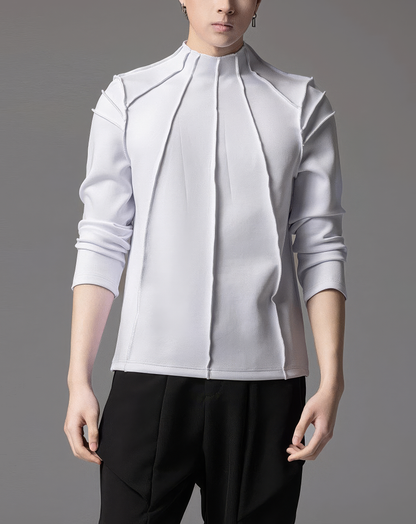 ♂Sharp Line High Neck Shirt