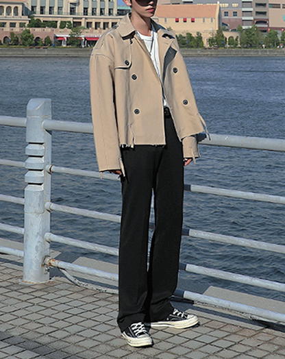 ♂Plain Short Trench Coat