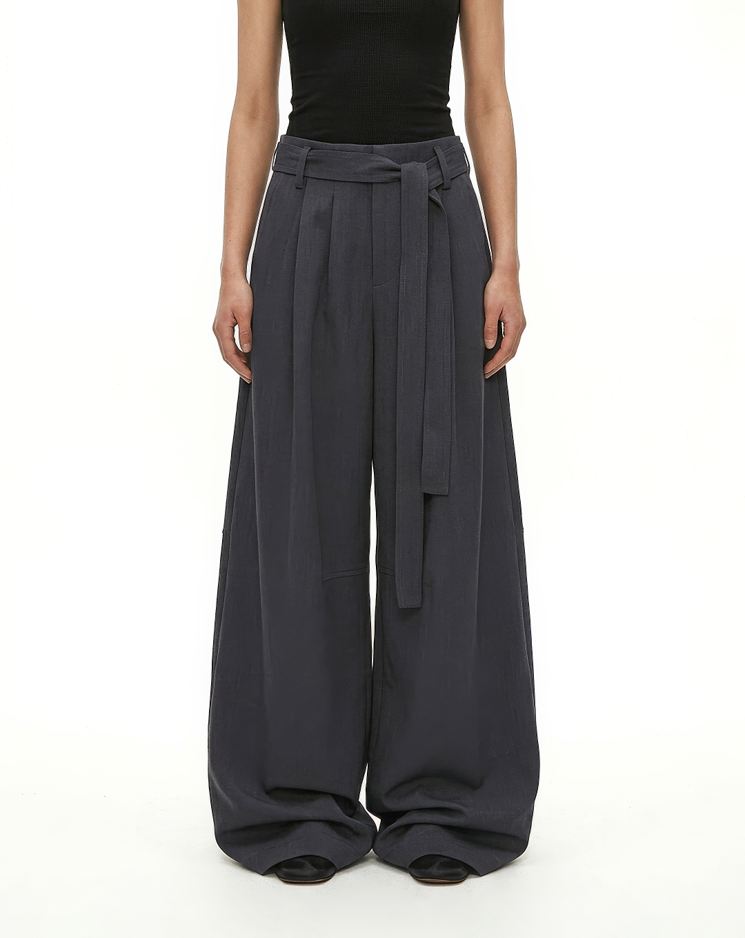 ♂♀Tie Belt Wide Trousers