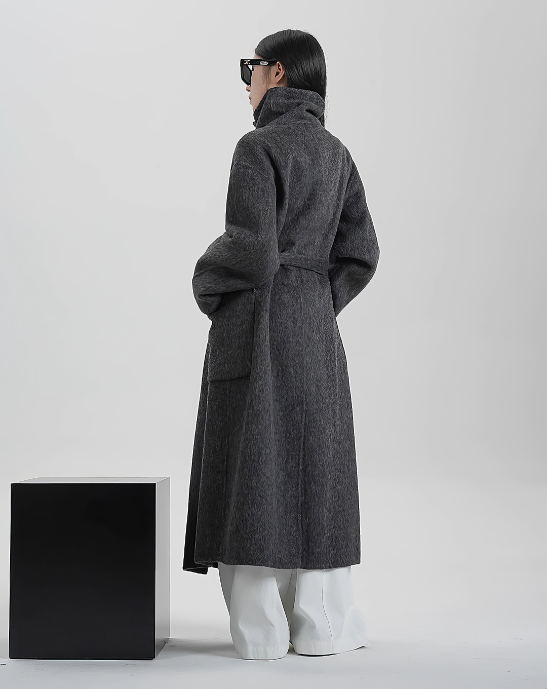 ♀100% WOOL High Neck Coat