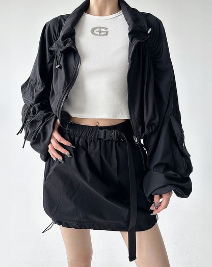 ♀Loose Sleeve Short Blouson