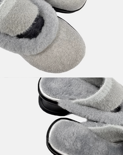♀Fluffy Platform Mules