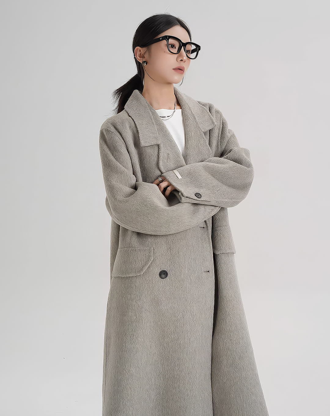 ♀Double Breasted Shaggy Coat