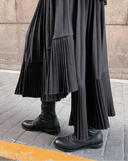 ♀Pleated Flare Skirt