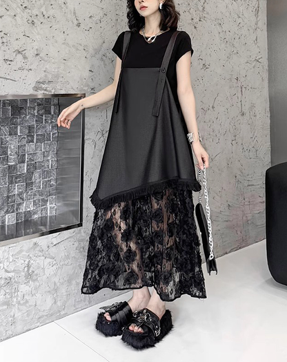 ♀Floral Lace Docking Dress