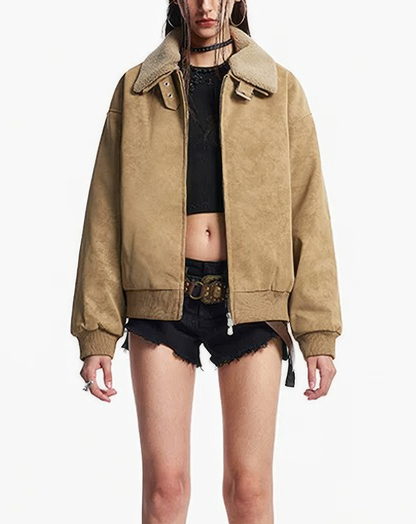 ♂♀ Faux Shearling Bomber Jacket