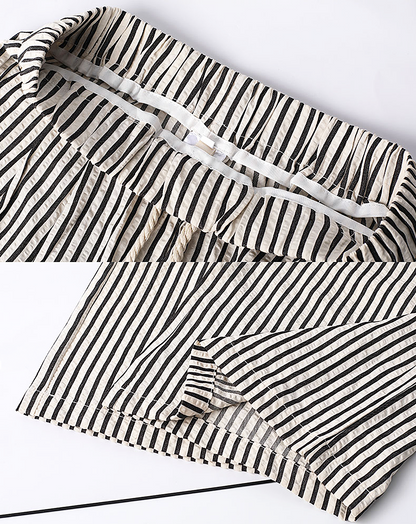 ♀Striped Drawstring Pants