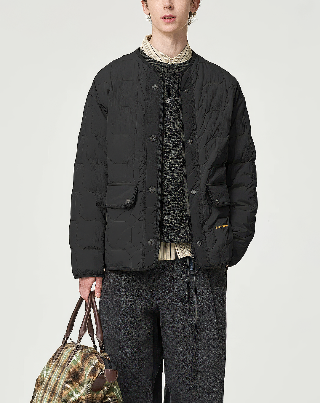 ♂Collarless Quilted Down Jacket