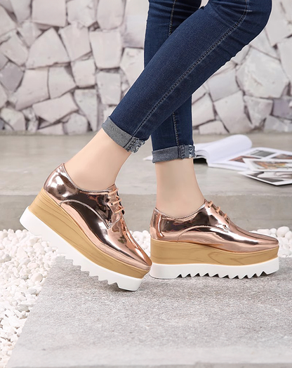 ♀Enamel Platform Shoes