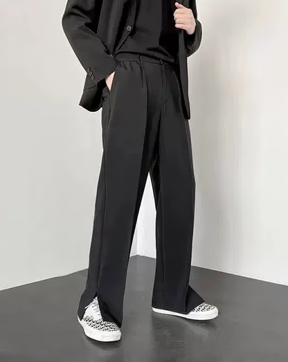 ♂Side Slit Straight Slacks