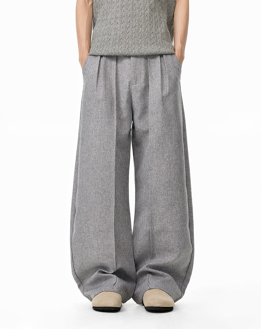 ♂♀Double Button Wide Trousers