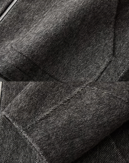 ♂100% WOOL Hooded Zip Jacket