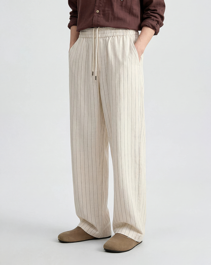 ♂♀Striped Linen Blend Pants