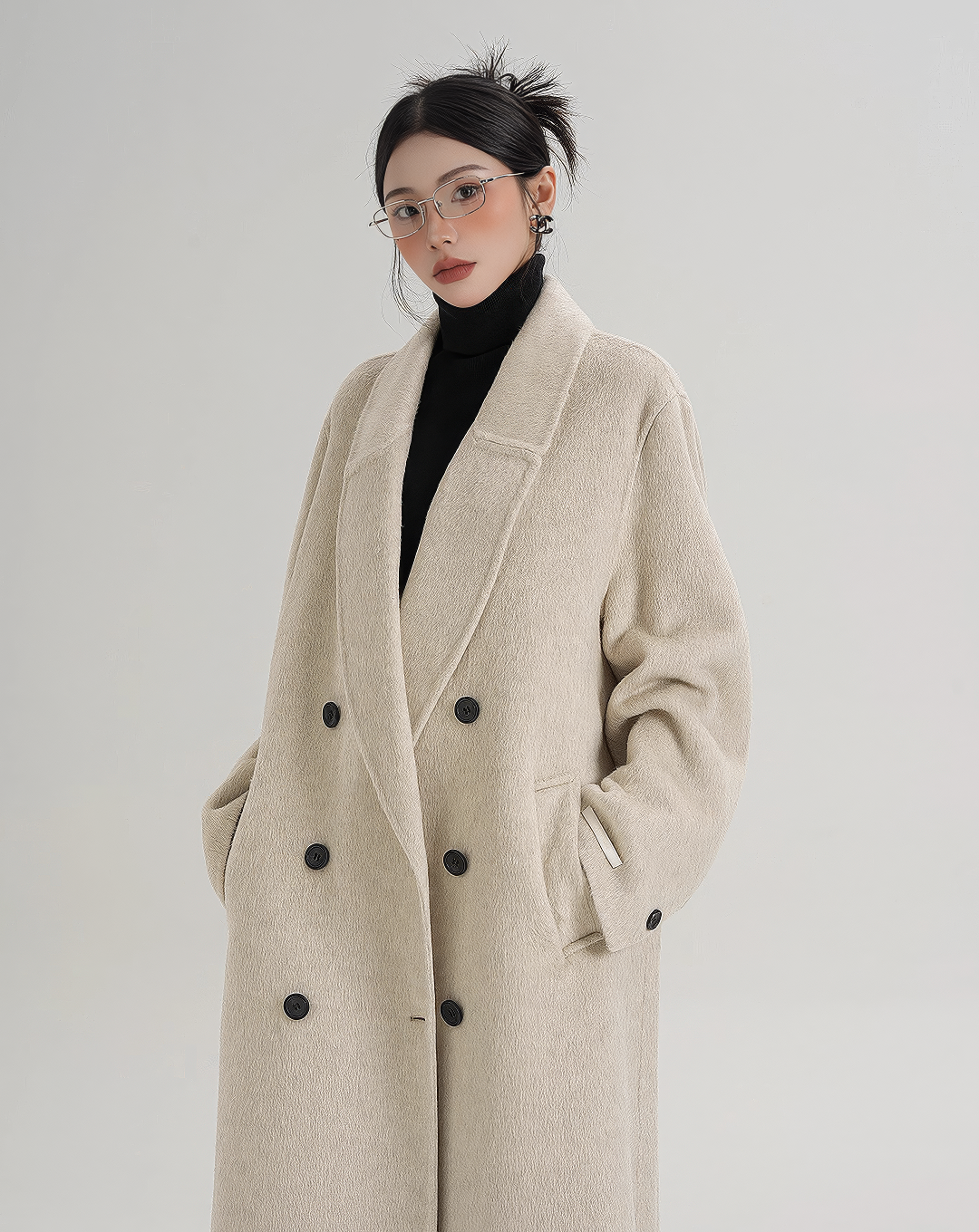 ♀Basic Oversized Double Coat