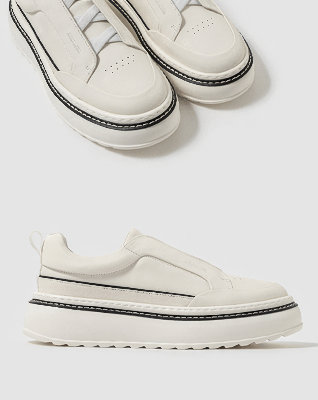 ♂♀本革／Verse Pure White Sneakers