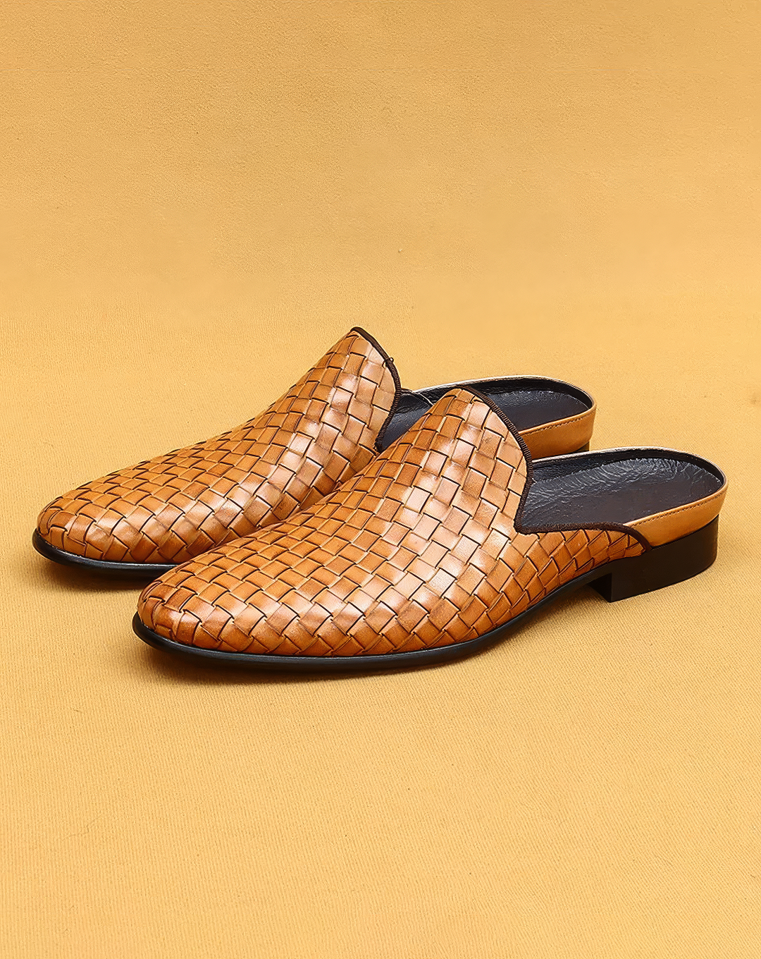 ♂本革／Woven Leather Mule Shoes