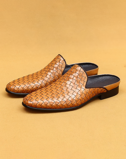♂本革／Woven Leather Mule Shoes