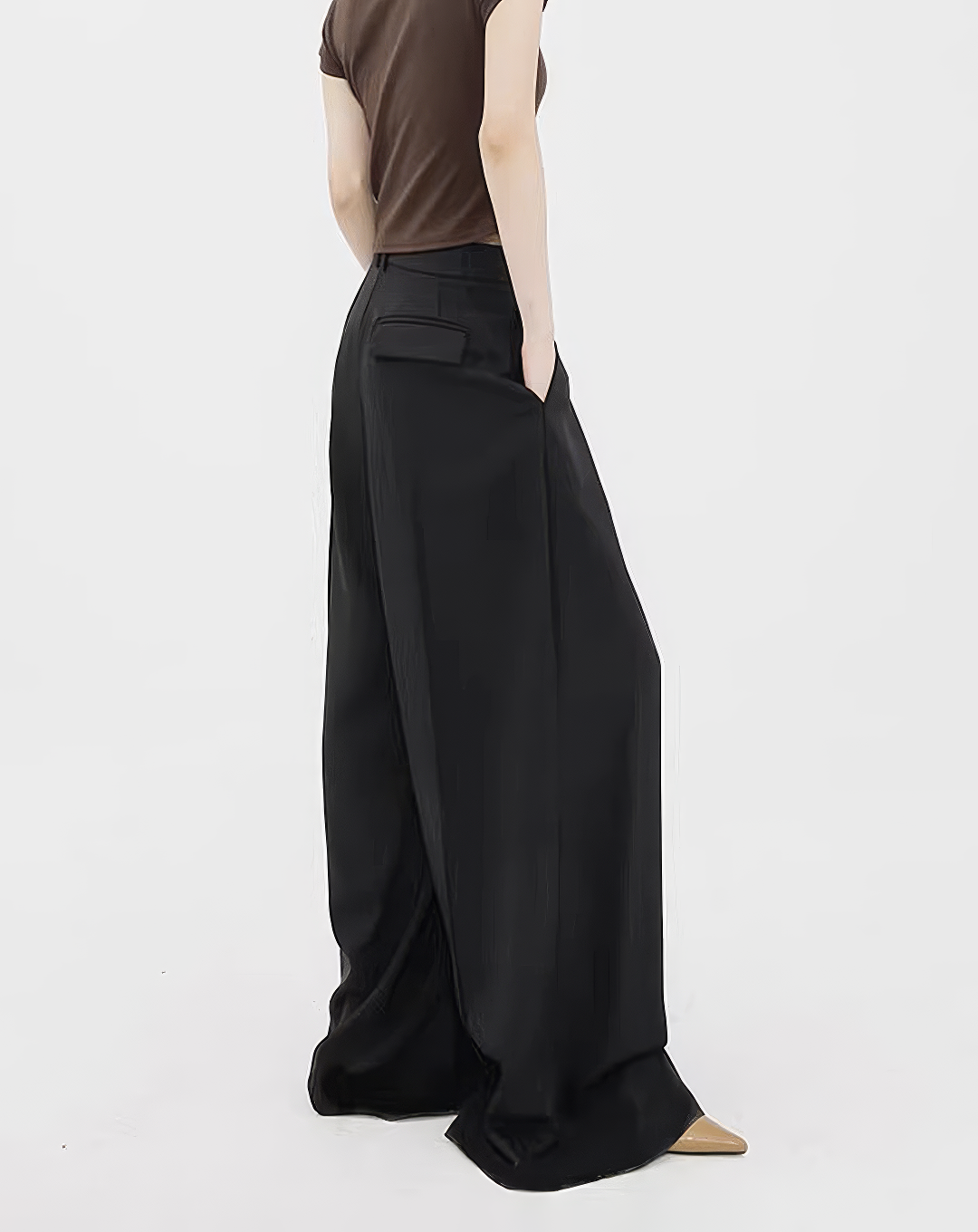 ♀Deep Tuck Wide Trousers