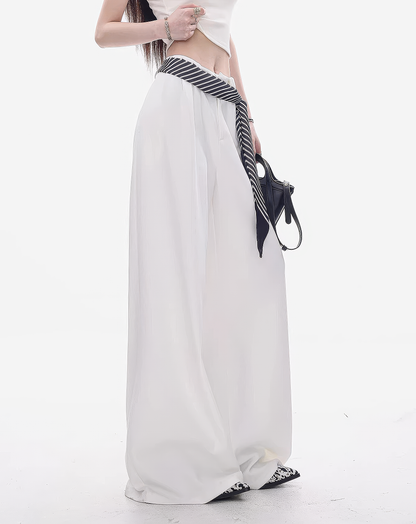 ♀Marine Stripe Palazzo Pants