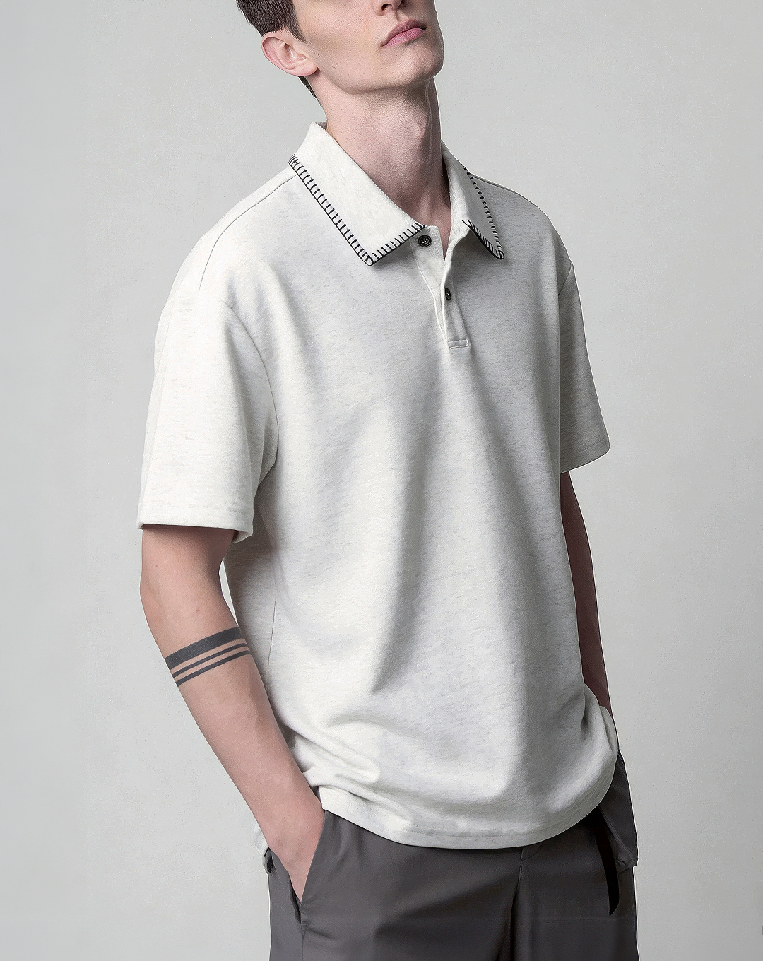 ♂♀Contrast Stitch Polo Shirt