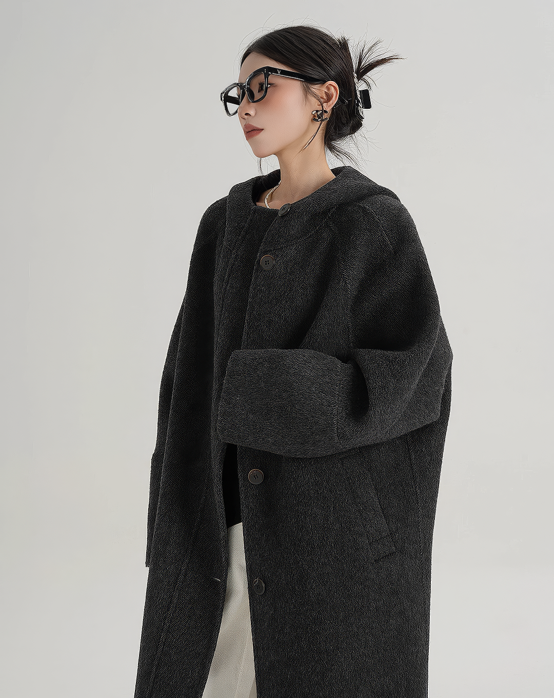 ♀Oversize Hooded Long Coat