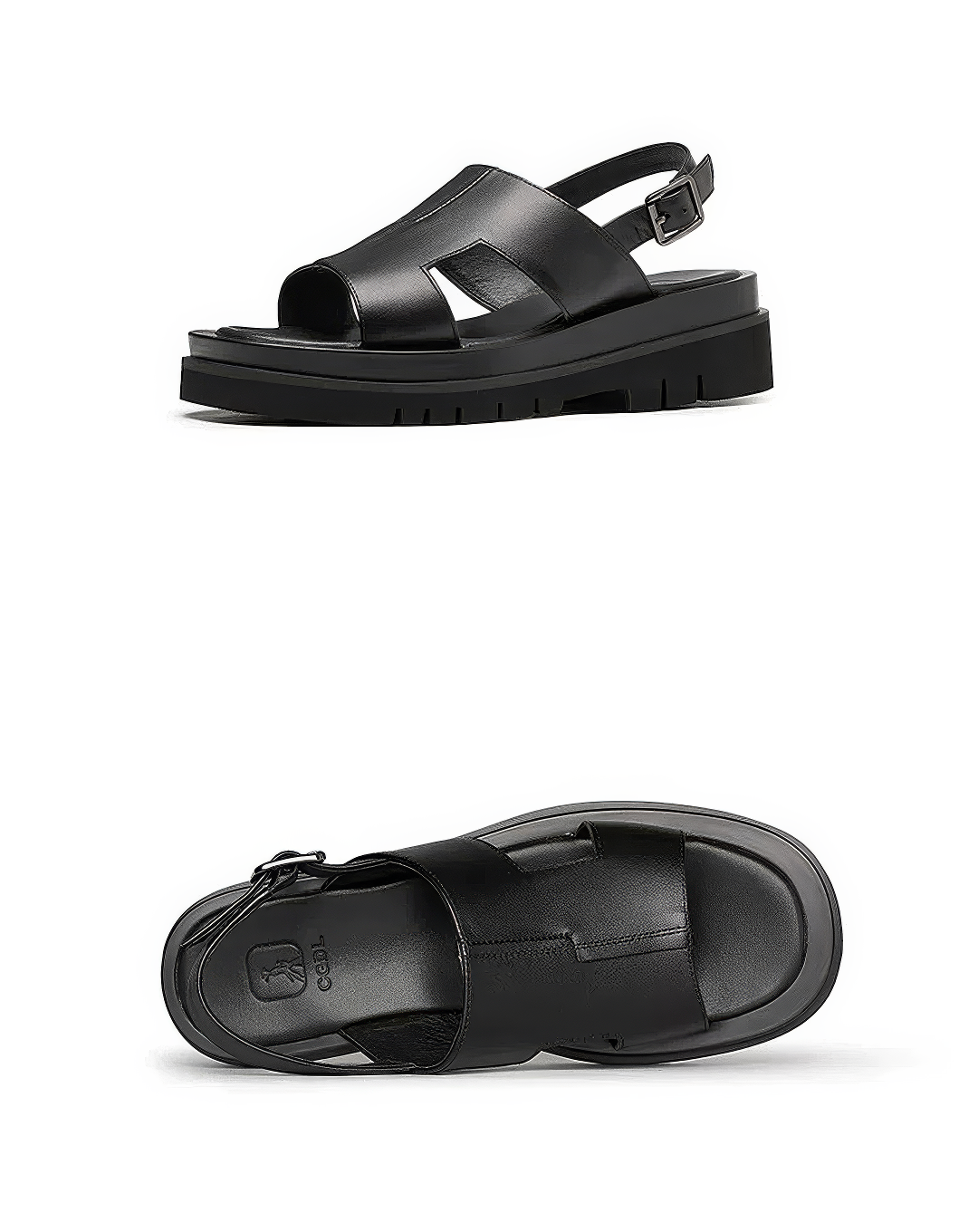 ♂♀本革／Back Strap Platform Sandals
