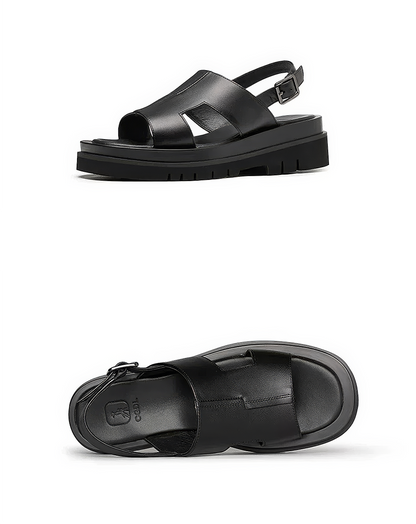 ♂♀本革／Back Strap Platform Sandals