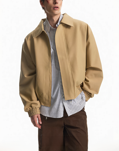 ♂♀ Gathered Hem Zip Jacket