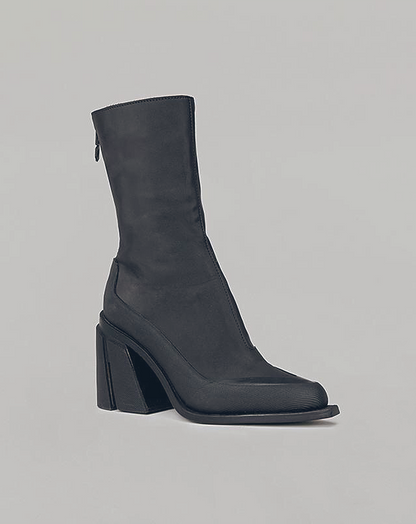 ♀Chunky Heel Middle Boots