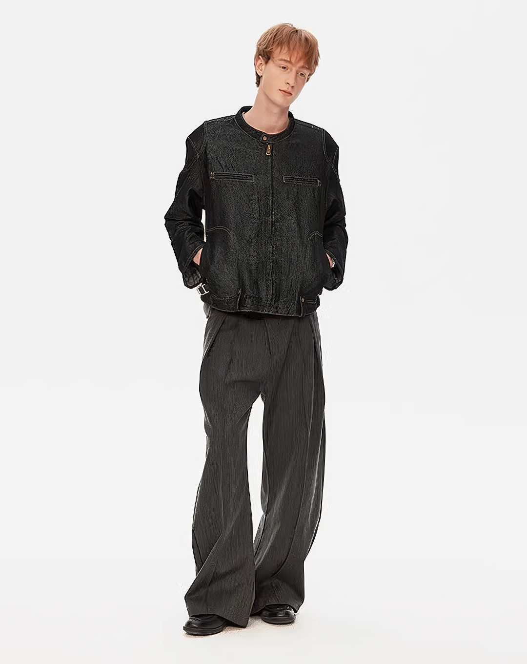 ♂Stand Collar Denim Jacket