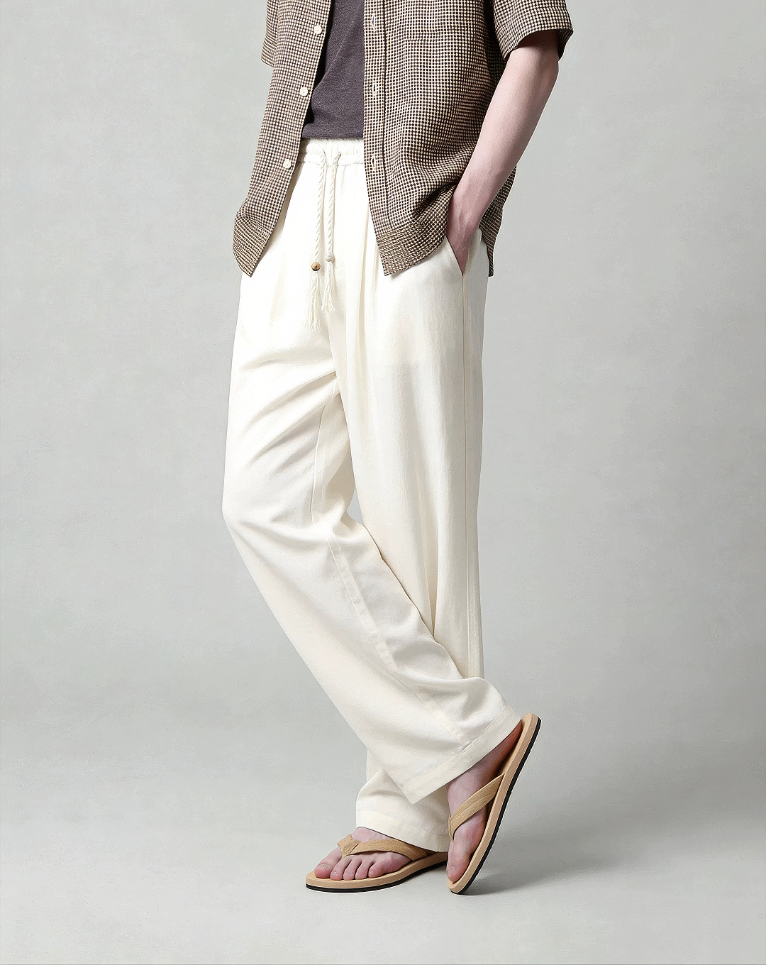 ♂♀Rope Drawstring Wide Pants