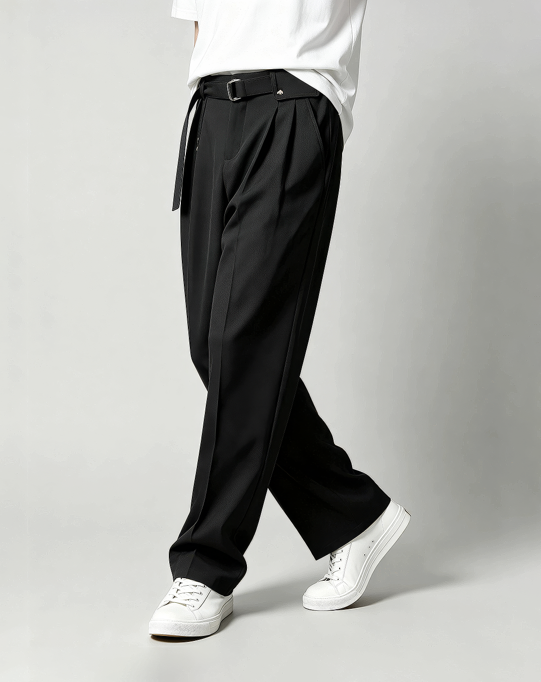 ♂♀Belted Tuck Pants