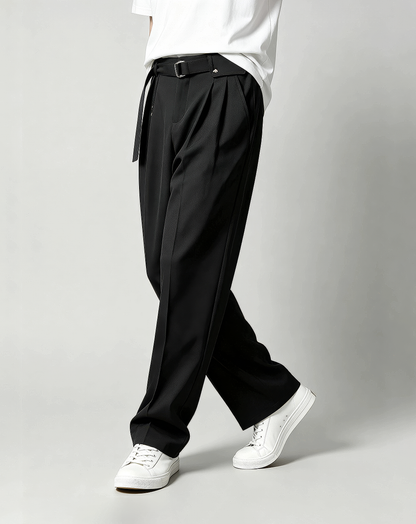♂♀Belted Tuck Pants